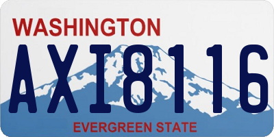 WA license plate AXI8116