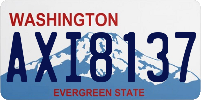 WA license plate AXI8137