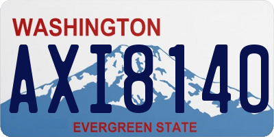 WA license plate AXI8140