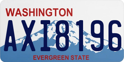 WA license plate AXI8196