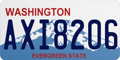 WA license plate AXI8206