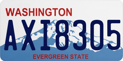 WA license plate AXI8305