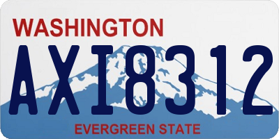 WA license plate AXI8312