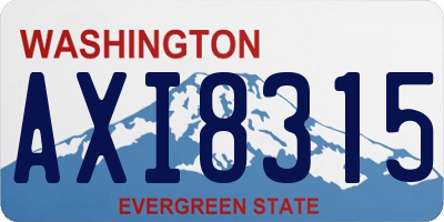 WA license plate AXI8315