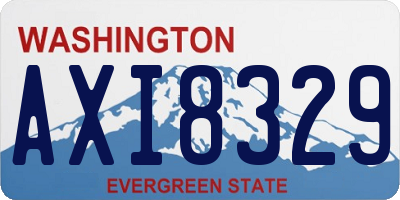 WA license plate AXI8329