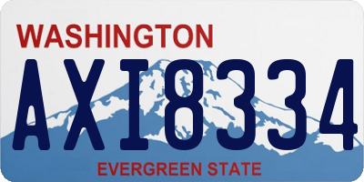 WA license plate AXI8334
