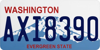 WA license plate AXI8390