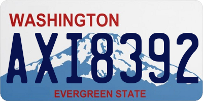 WA license plate AXI8392