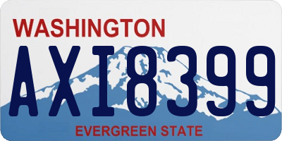 WA license plate AXI8399