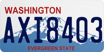 WA license plate AXI8403