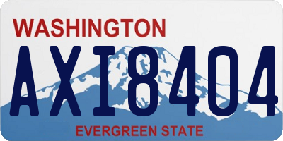 WA license plate AXI8404