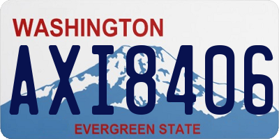 WA license plate AXI8406