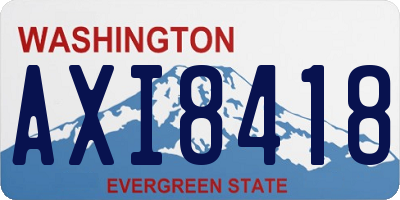 WA license plate AXI8418