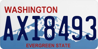 WA license plate AXI8493