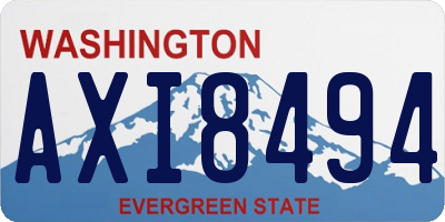 WA license plate AXI8494