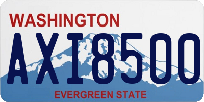 WA license plate AXI8500