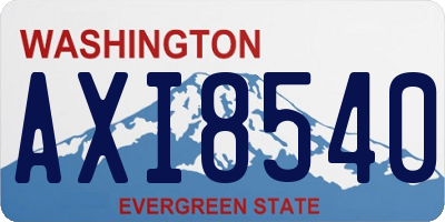 WA license plate AXI8540