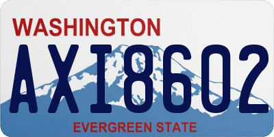 WA license plate AXI8602
