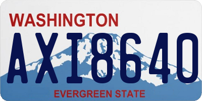WA license plate AXI8640