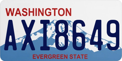 WA license plate AXI8649