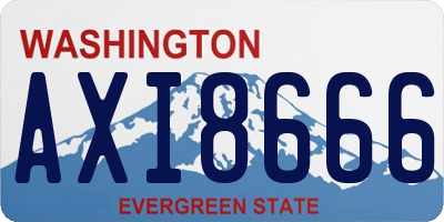 WA license plate AXI8666