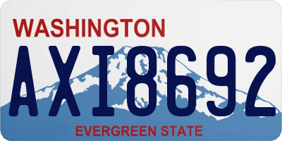WA license plate AXI8692