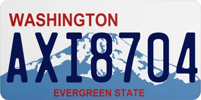 WA license plate AXI8704