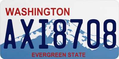 WA license plate AXI8708