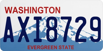 WA license plate AXI8729