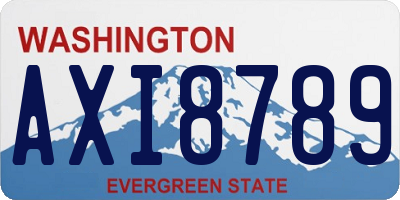 WA license plate AXI8789