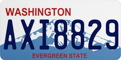 WA license plate AXI8829