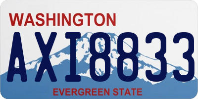 WA license plate AXI8833