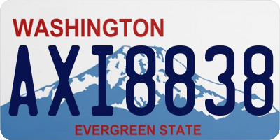 WA license plate AXI8838