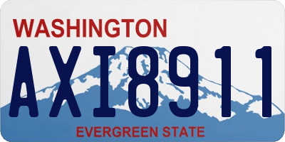 WA license plate AXI8911