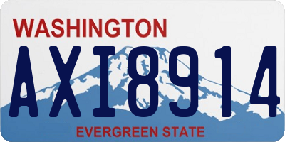 WA license plate AXI8914
