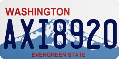 WA license plate AXI8920
