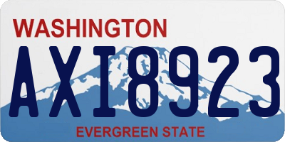 WA license plate AXI8923