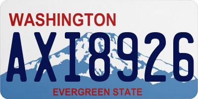 WA license plate AXI8926