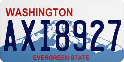 WA license plate AXI8927