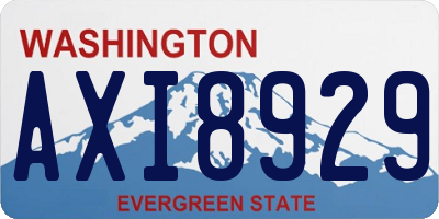 WA license plate AXI8929