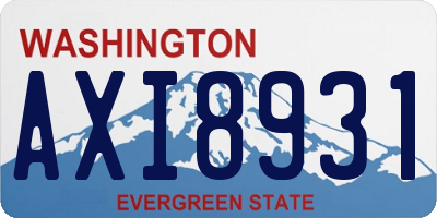 WA license plate AXI8931
