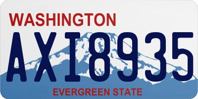 WA license plate AXI8935