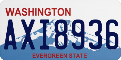 WA license plate AXI8936