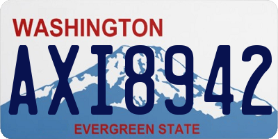 WA license plate AXI8942