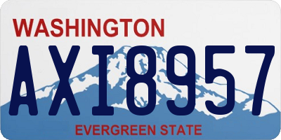 WA license plate AXI8957