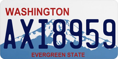 WA license plate AXI8959