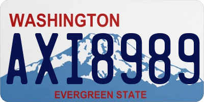 WA license plate AXI8989