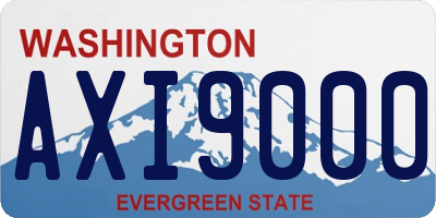 WA license plate AXI9000