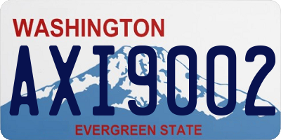 WA license plate AXI9002
