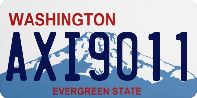 WA license plate AXI9011